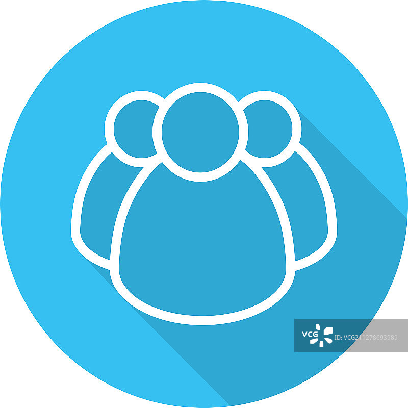 社区扁平线性长阴影图标图片素材