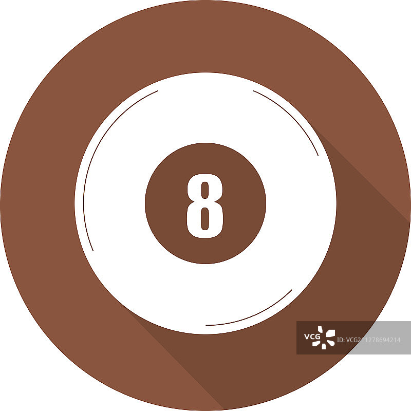 8号台球扁平设计长阴影图案图片素材