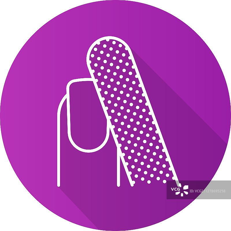 指甲锉扁平线性长阴影图标图片素材