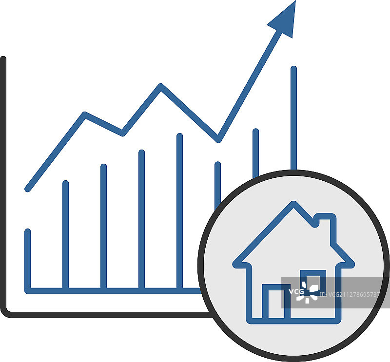 房地产市场增长图彩色图标图片素材