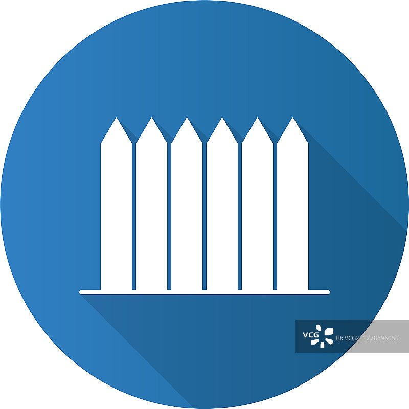 扁平风格长阴影木栅栏图标图片素材