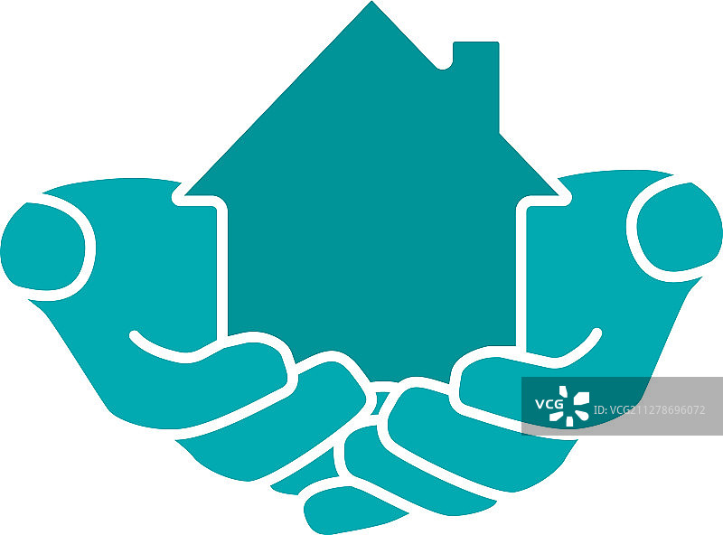 手中的房屋标志彩色图标图片素材