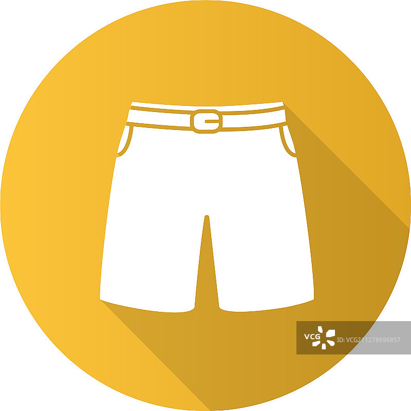 泳裤扁平风格长阴影图标图片素材