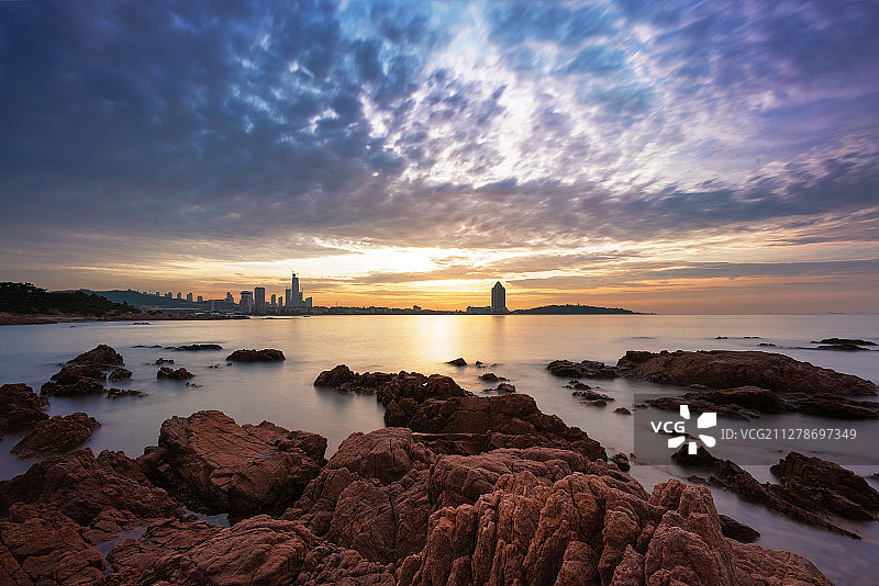 日出汇泉湾图片素材