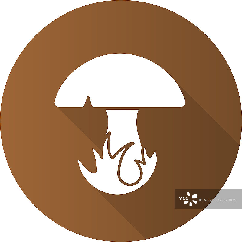 草地蘑菇扁平设计长阴影图片素材