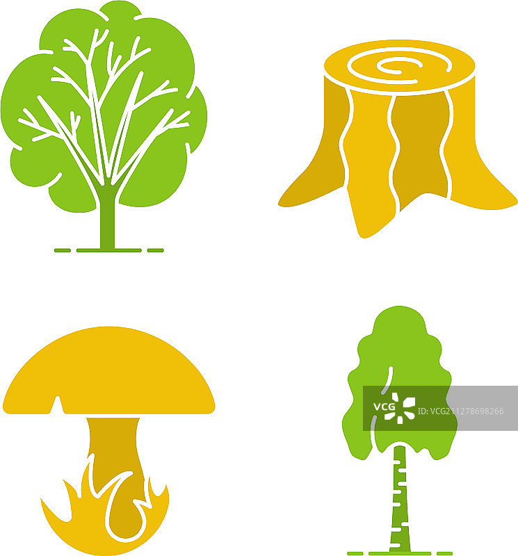 林业标志彩色图标集图片素材