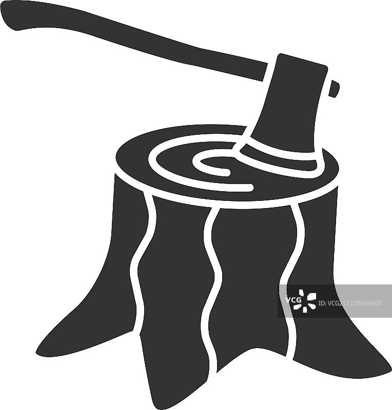 森林砍伐标志图标图片素材