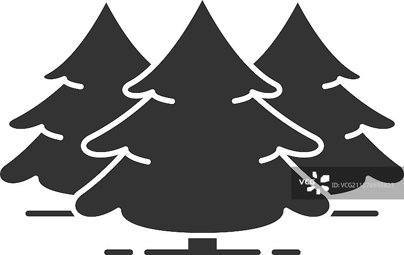 冷杉森林轮廓图标图片素材