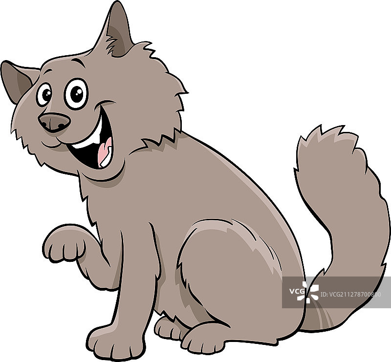 蓬松猫卡通动物形象图片素材