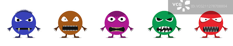 可爱怪物套装图片素材