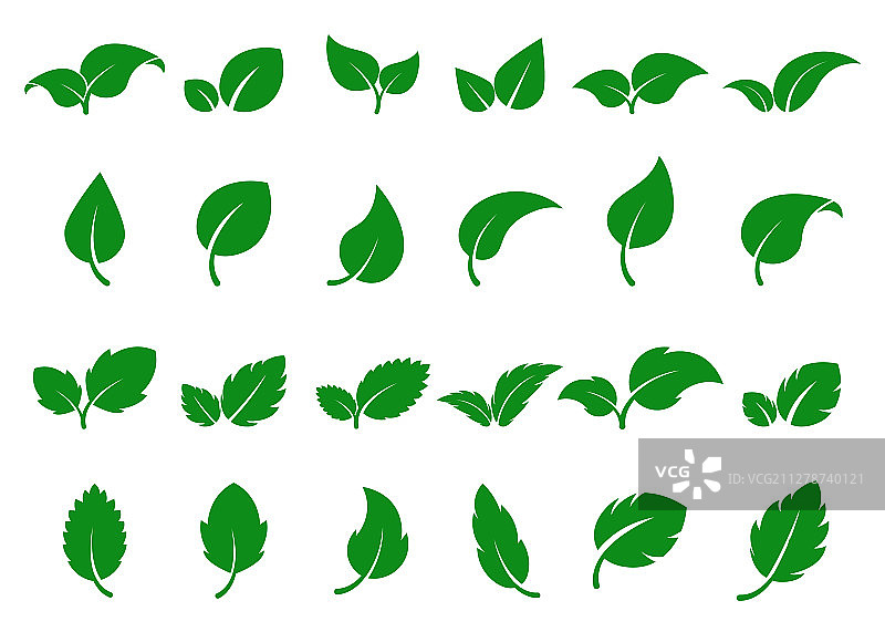 绿色叶子logo叶子图标环保生态图片素材