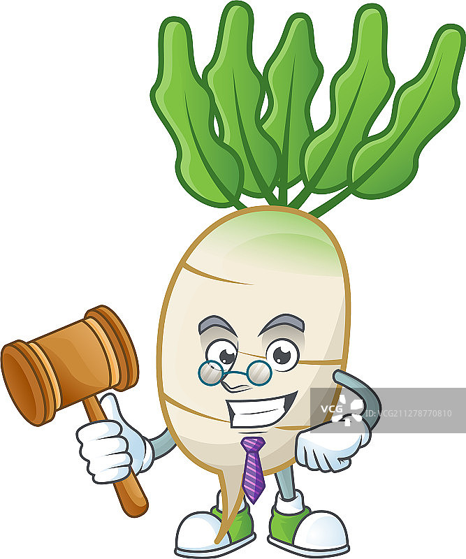 卡通风格的专业人士展示的白萝卜图片素材