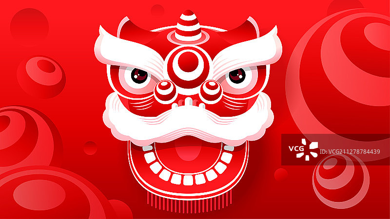 中国传统舞狮插画图片素材