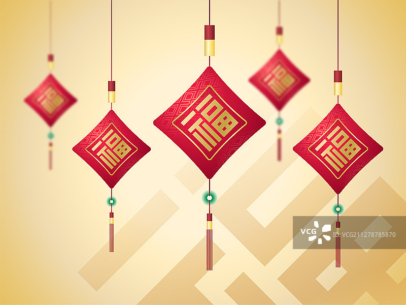 中国结福字灯笼图片素材