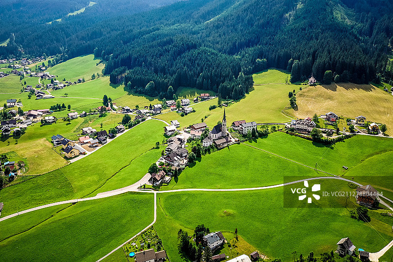 奥地利 欧洲 旅行 航拍 美好 假日 风光 自然 教堂 建筑图片素材