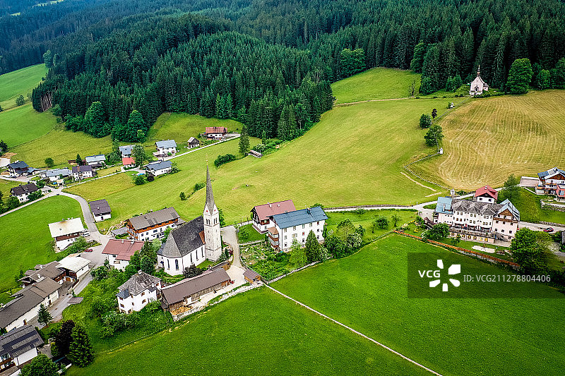 奥地利 欧洲 旅行 航拍 美好 假日 风光 自然 教堂 建筑图片素材