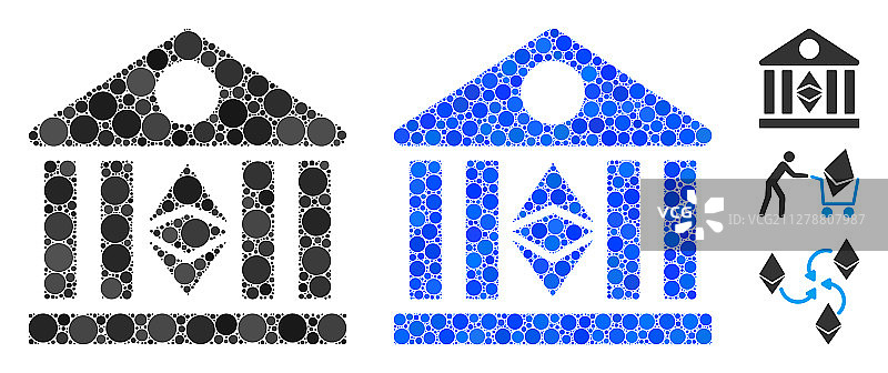 以太坊银行马赛克球形图标图片素材