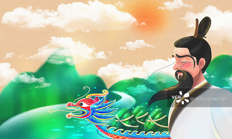 端午节场景人物手绘插画2图片素材