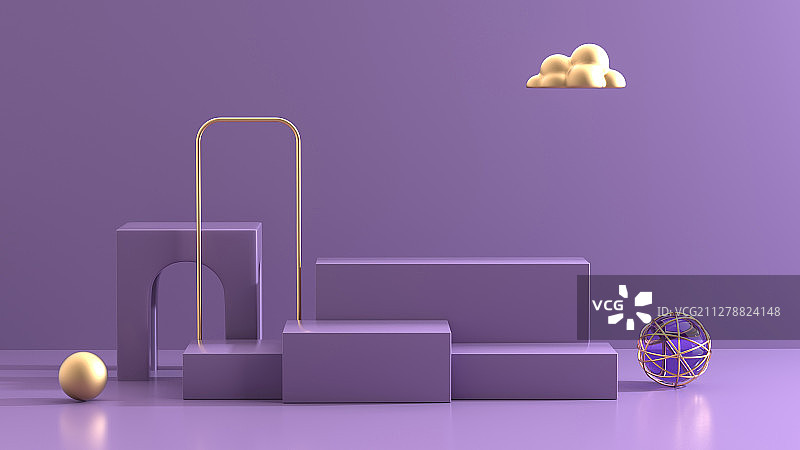 3D模拟场景彩色产品展台创意图图片素材