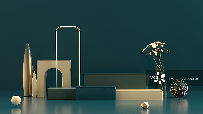 3D模拟场景彩色产品展台创意图图片素材