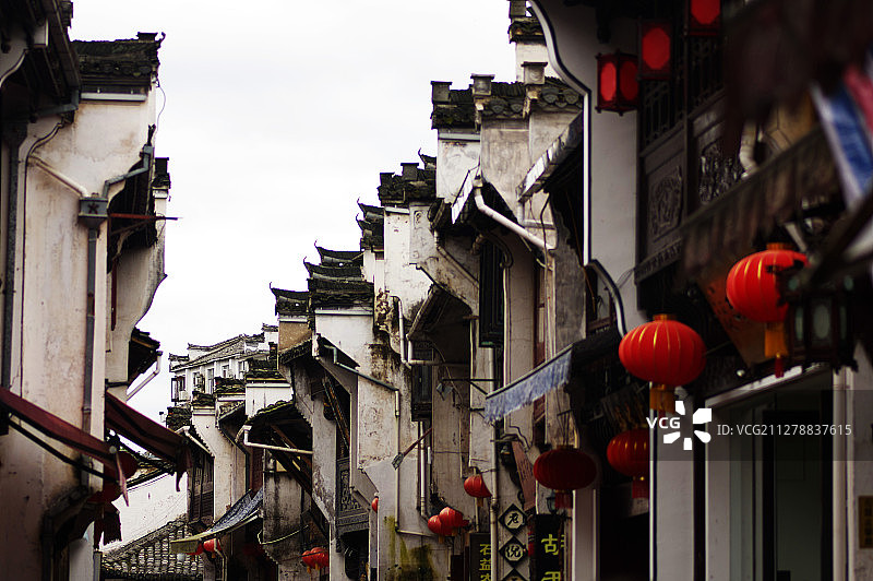 徽州古城晨色图片素材