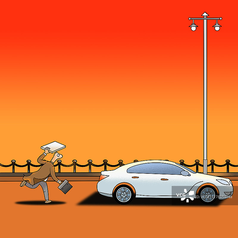 插图：搭车人图片素材