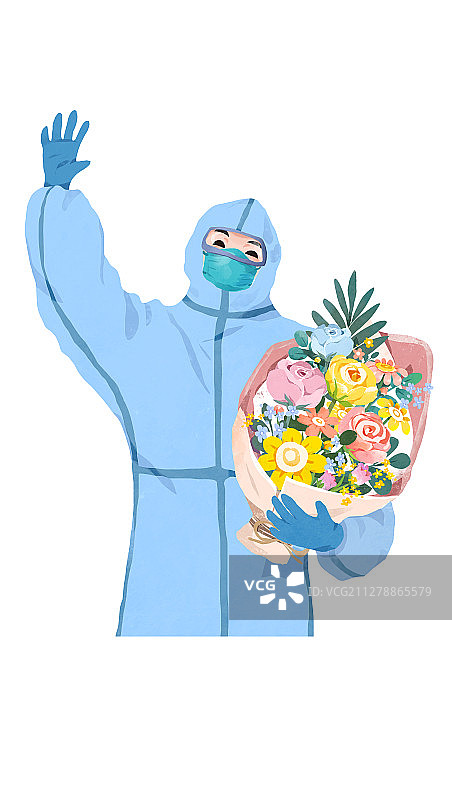 为医护人员献花图片素材