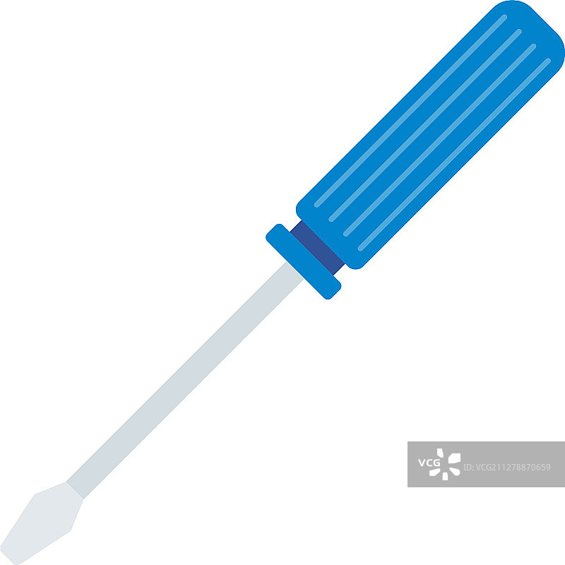 蓝色螺丝刀图标平面隔离图片素材