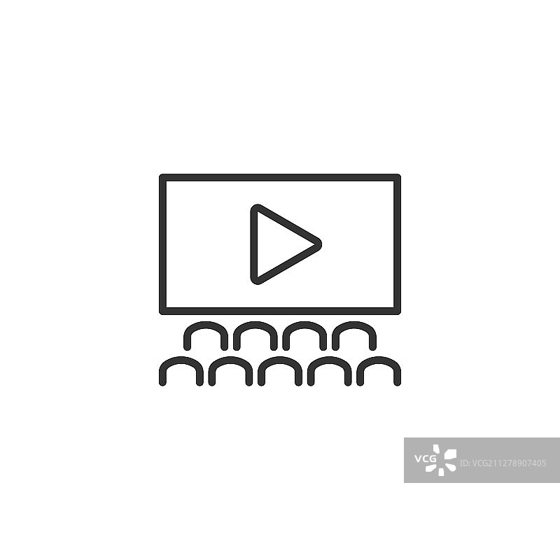 扁平风格的电影图标，白色背景图片素材