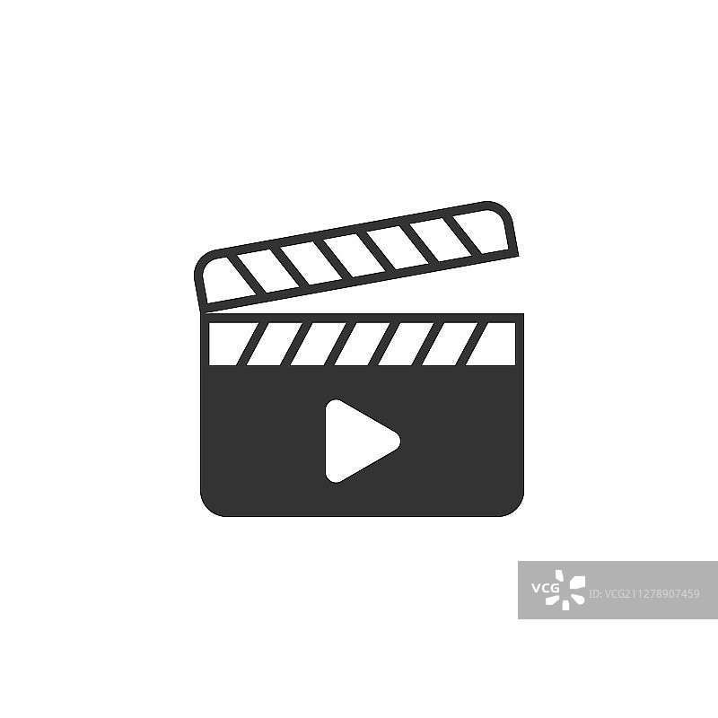 扁平风格的电影图标，白色背景图片素材