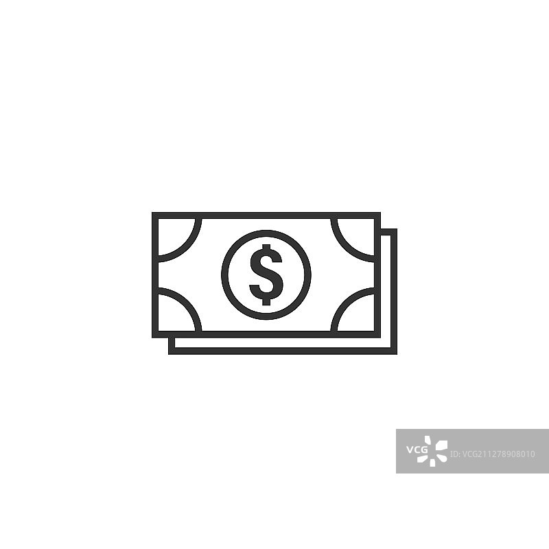 扁平风格的美元纸币图标图片素材