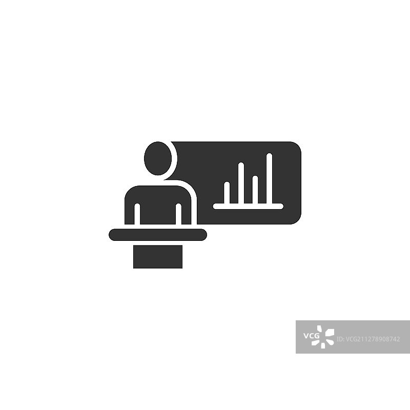 扁平风格的讲台人物图标图片素材