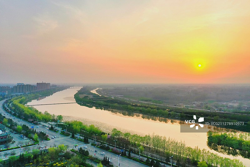 汾河春暖图片素材