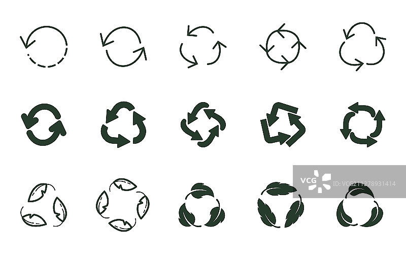 零浪费环保回收标志设计图片素材