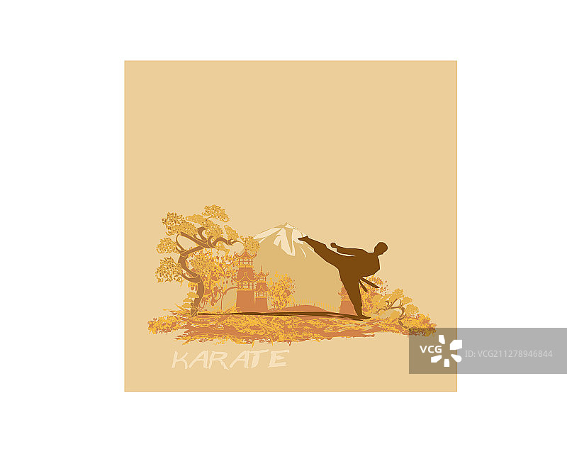 创意抽象空手道战士图片素材