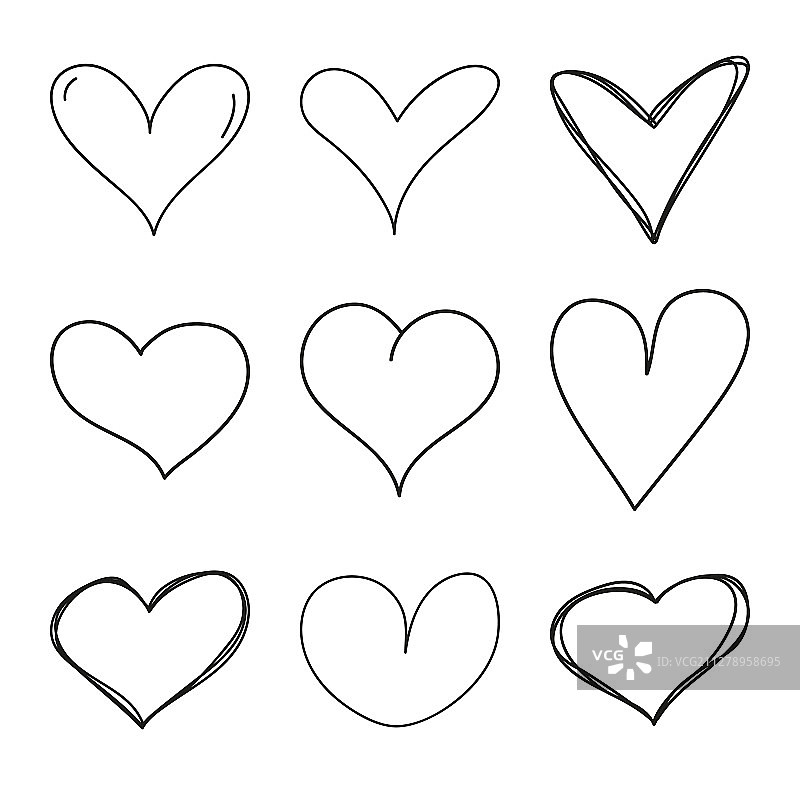 黑色磨砂心形组图片素材