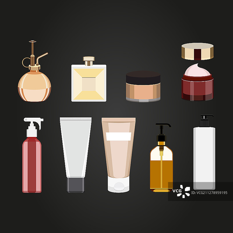 化妆品与护肤品套装合集图片素材