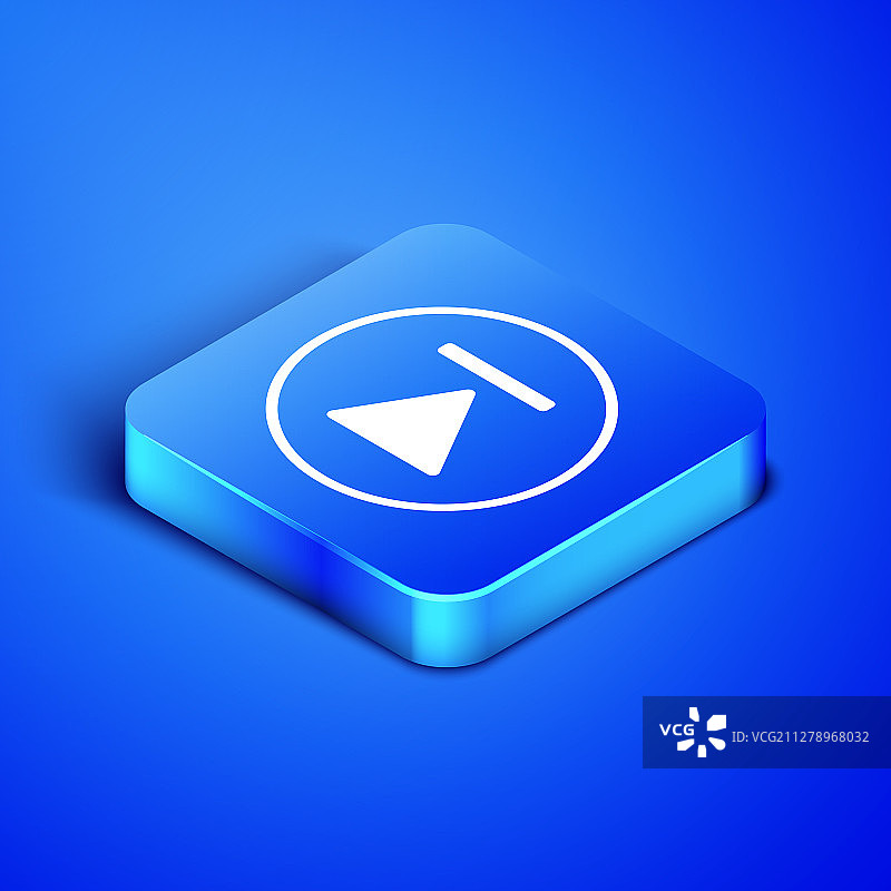 蓝色背景上的2.5D快进图标图片素材
