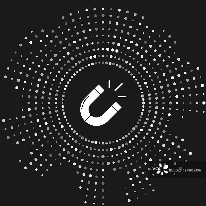 灰色背景上的白色磁铁图标图片素材