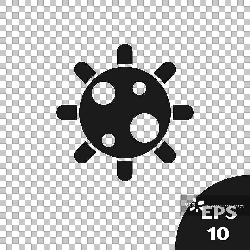 透明背景上的黑色细菌图标图片素材