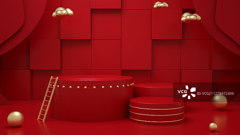 3D模拟场景彩色产品展台创意图图片素材