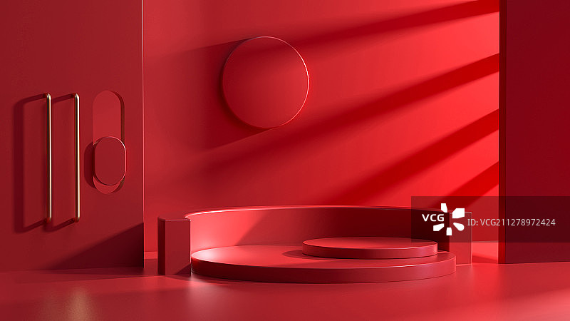 3D模拟场景彩色产品展台创意图图片素材