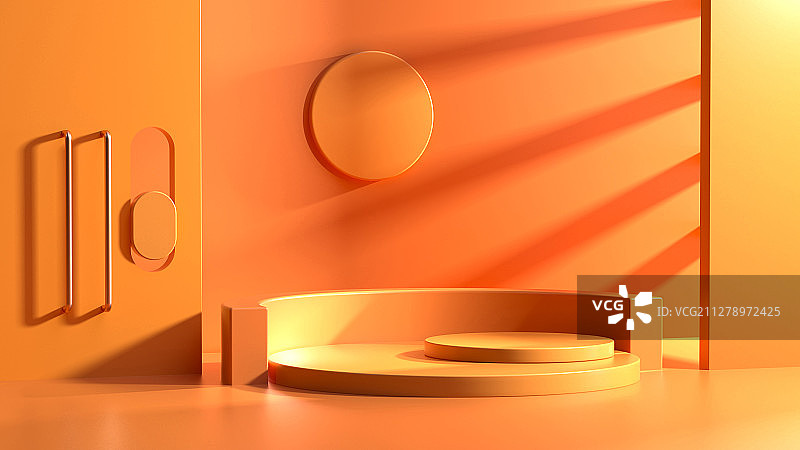 3D模拟场景彩色产品展台创意图图片素材