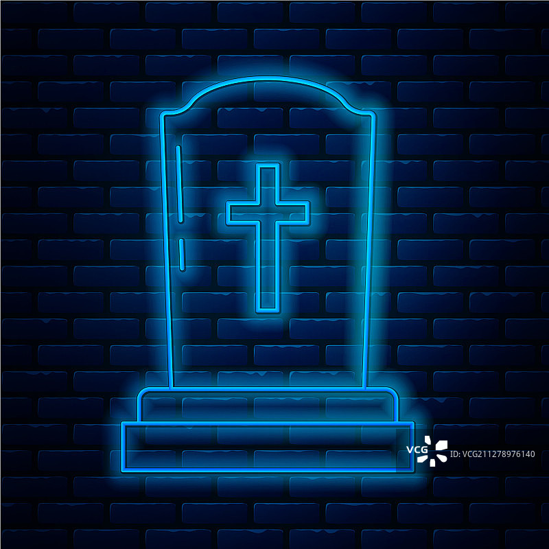 霓虹灯十字架墓碑图片素材