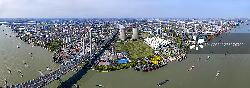 上海城市景观黄浦江两岸闵浦大桥图片素材