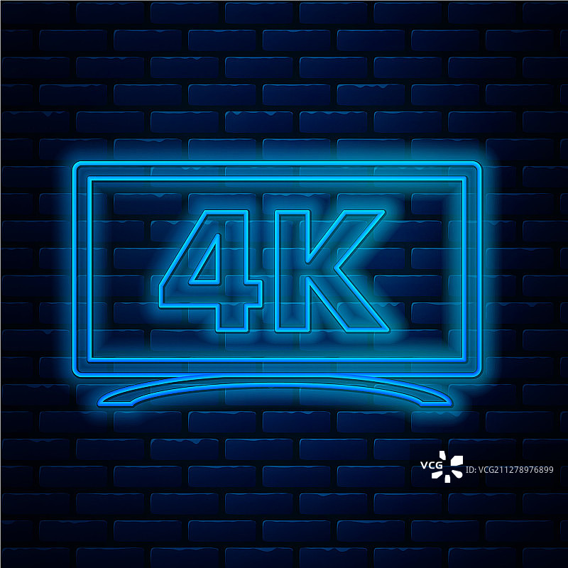 霓虹灯4K超高清电视屏幕图片素材