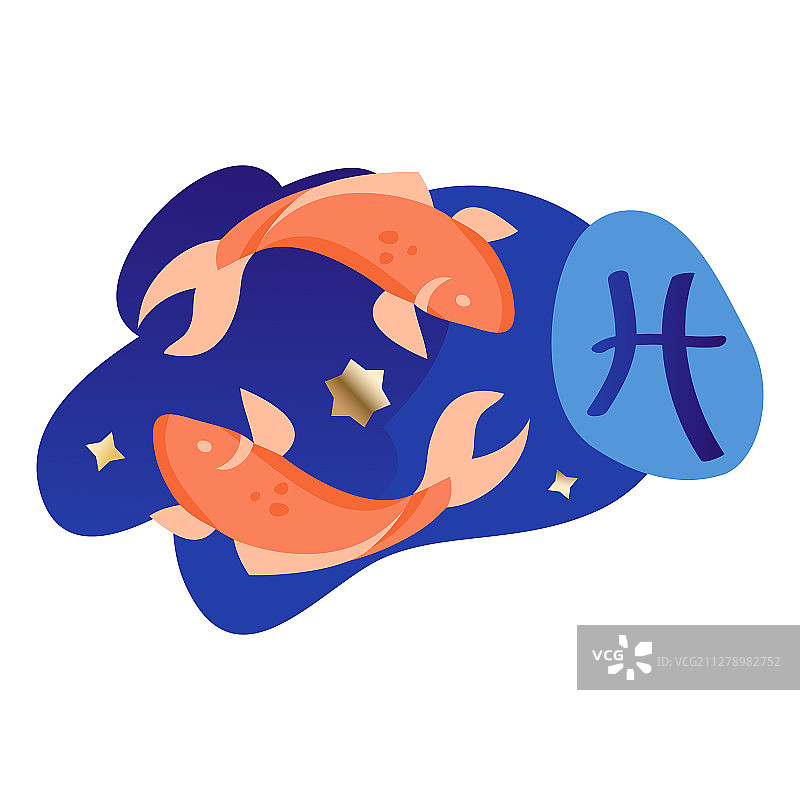 现代双鱼座图标图片素材