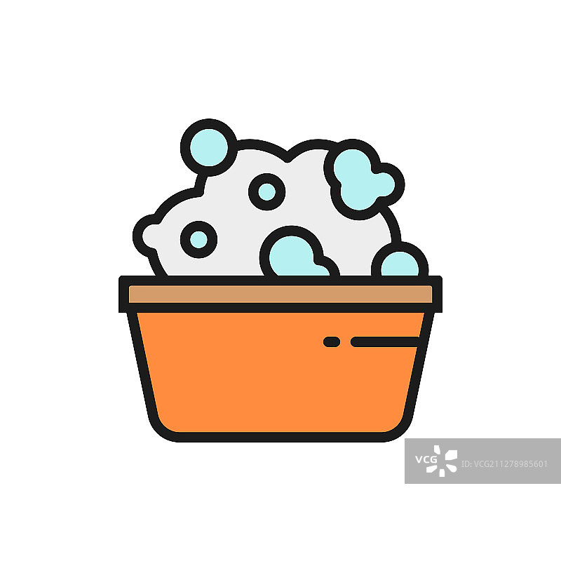 肥皂水盆清洗扁平线条图片素材