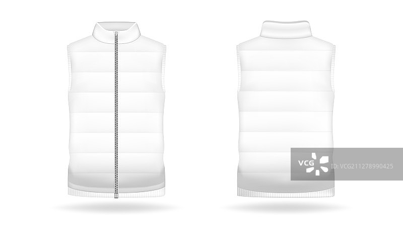 逼真的夹克或羽绒马甲样机图片素材