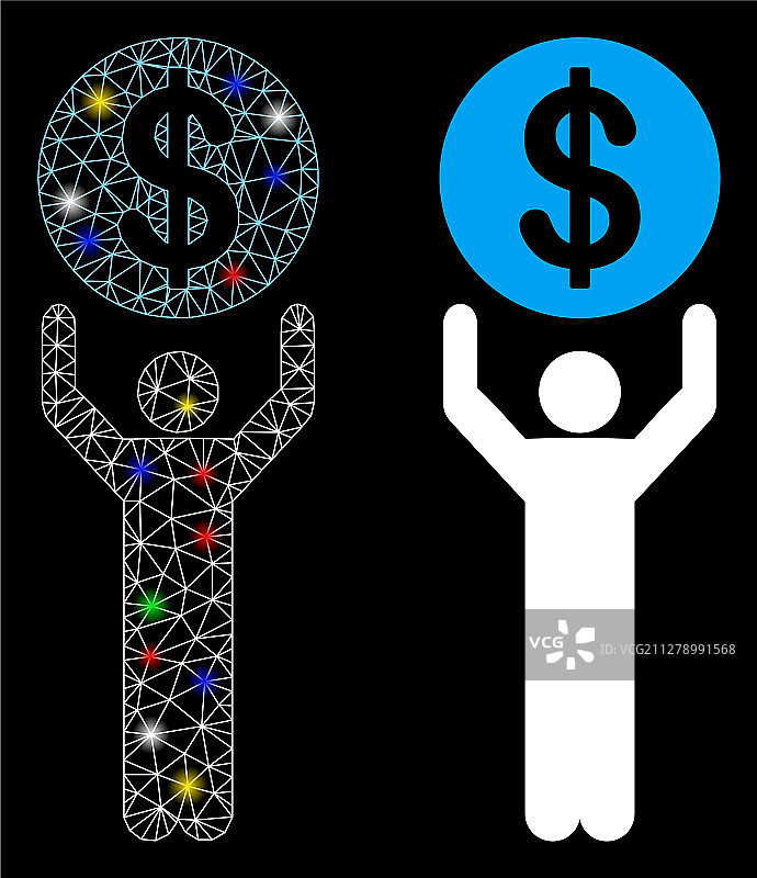 闪光网状线条银行家图标图片素材